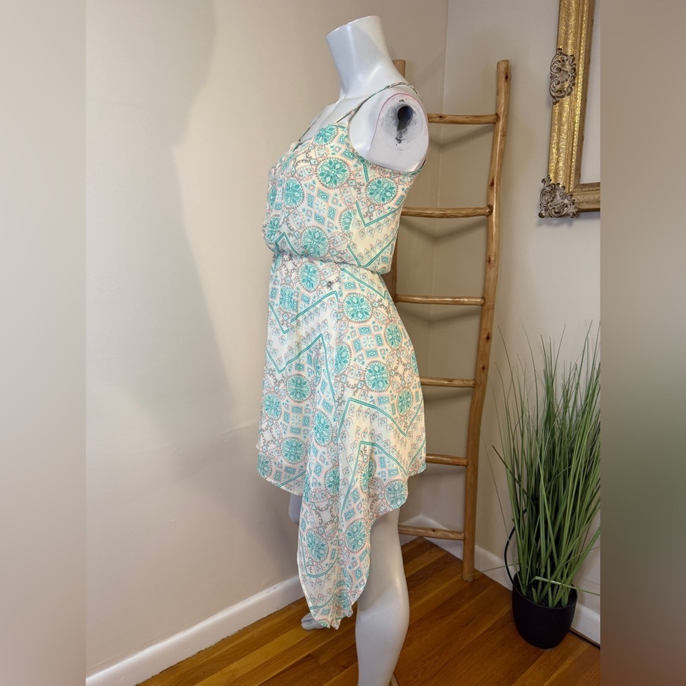Guess summer sundress drape light green spaghetti strap XS Bohemian - Picture 2 of 7